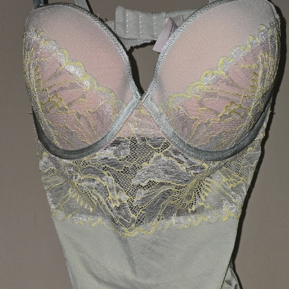Auden Lace Bodysuit in Gray and Cream - Picture 3 of 7